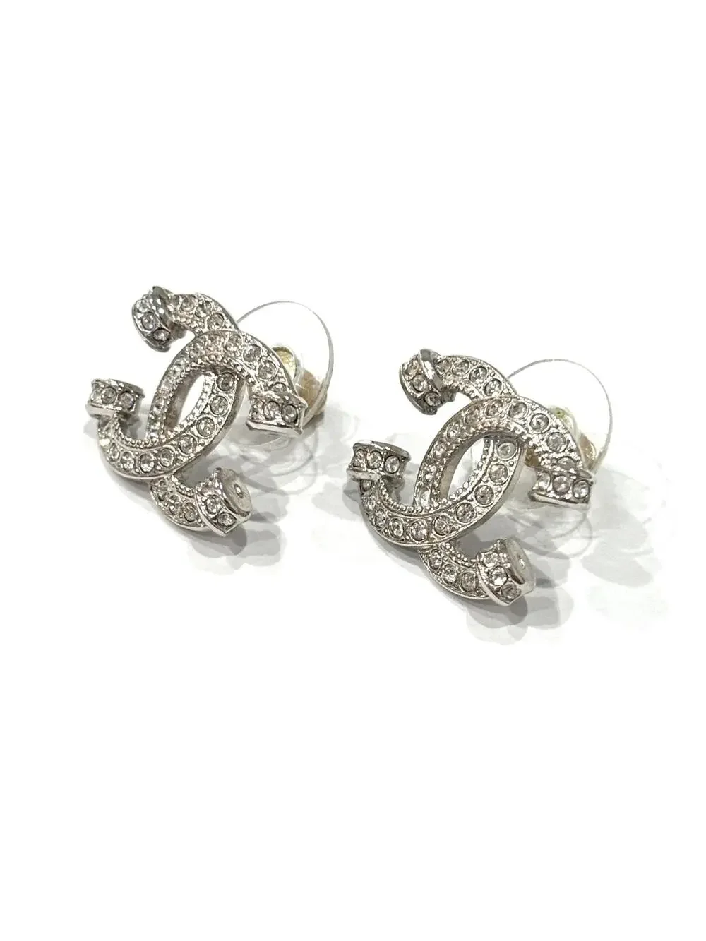 Chanel Cc Logo Earrings Sterling Silver #327460C93B